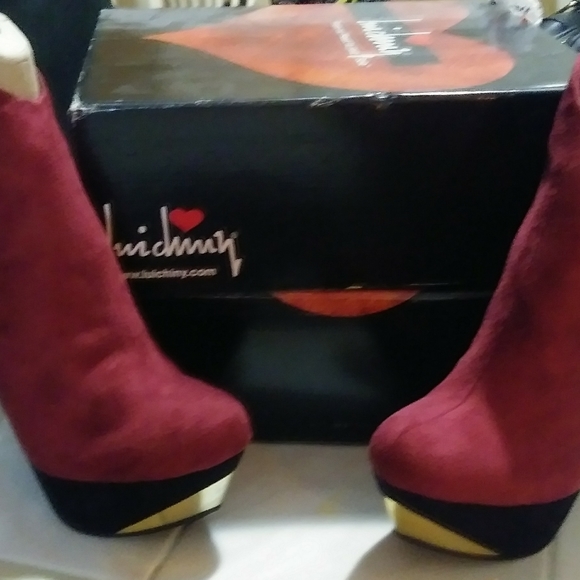 New Luichiny Burgundy Bryn Heels. - Picture 2 of 6